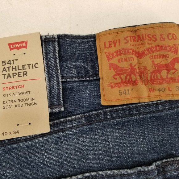 Levis 541 Athletic Taper Jeans Mens  Sit at waist Blue Stretch Denim Size 40x34 - Picture 3 of 8